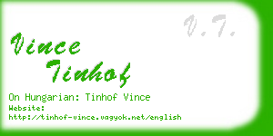 vince tinhof business card